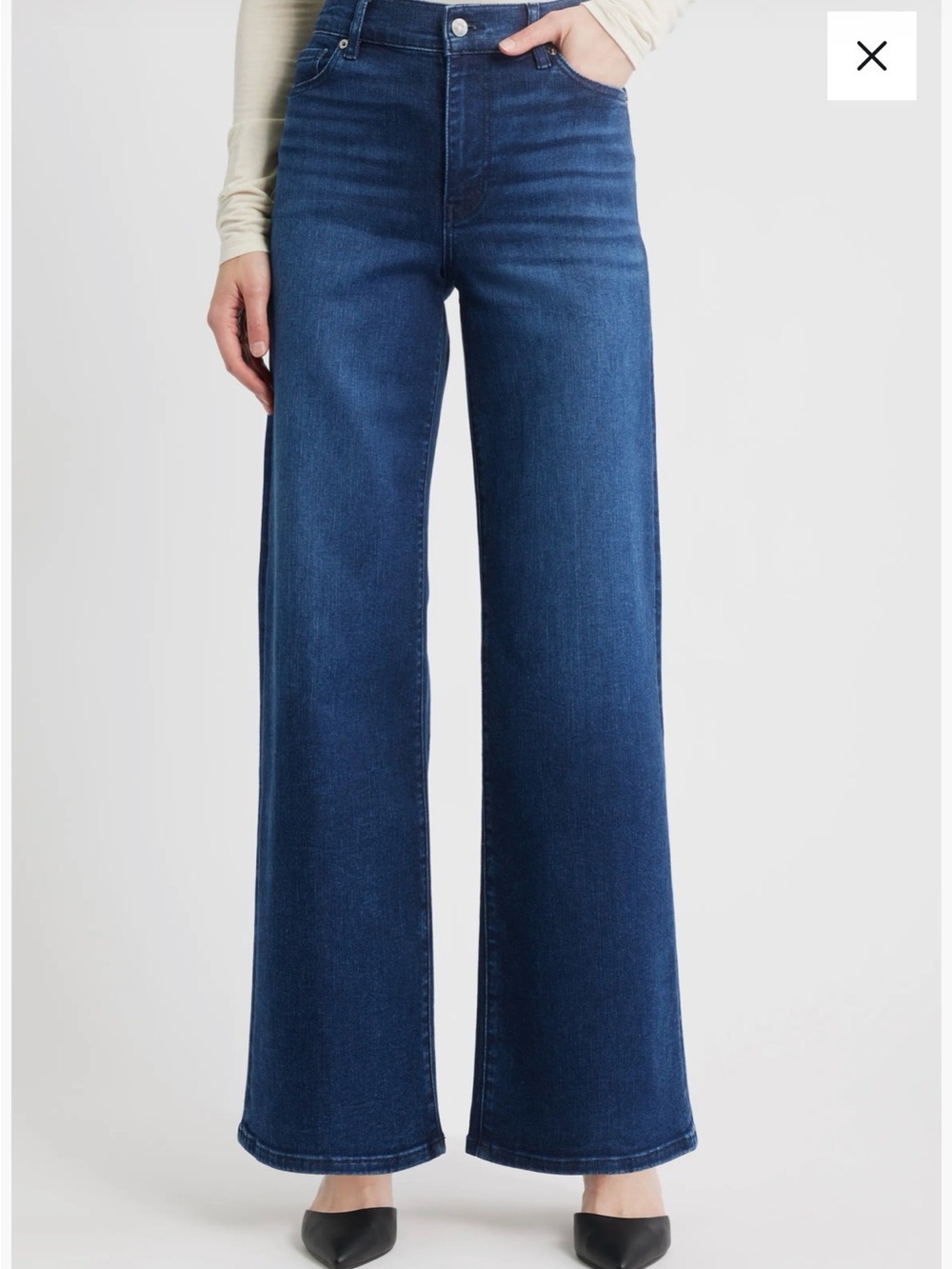 Frame Denim Deep Indigo High-Rise Wide-Leg Jeans